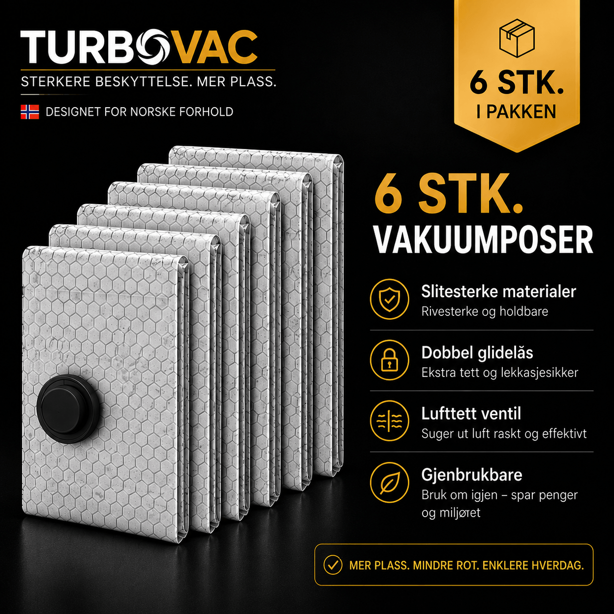 6x vakuumreiseposer