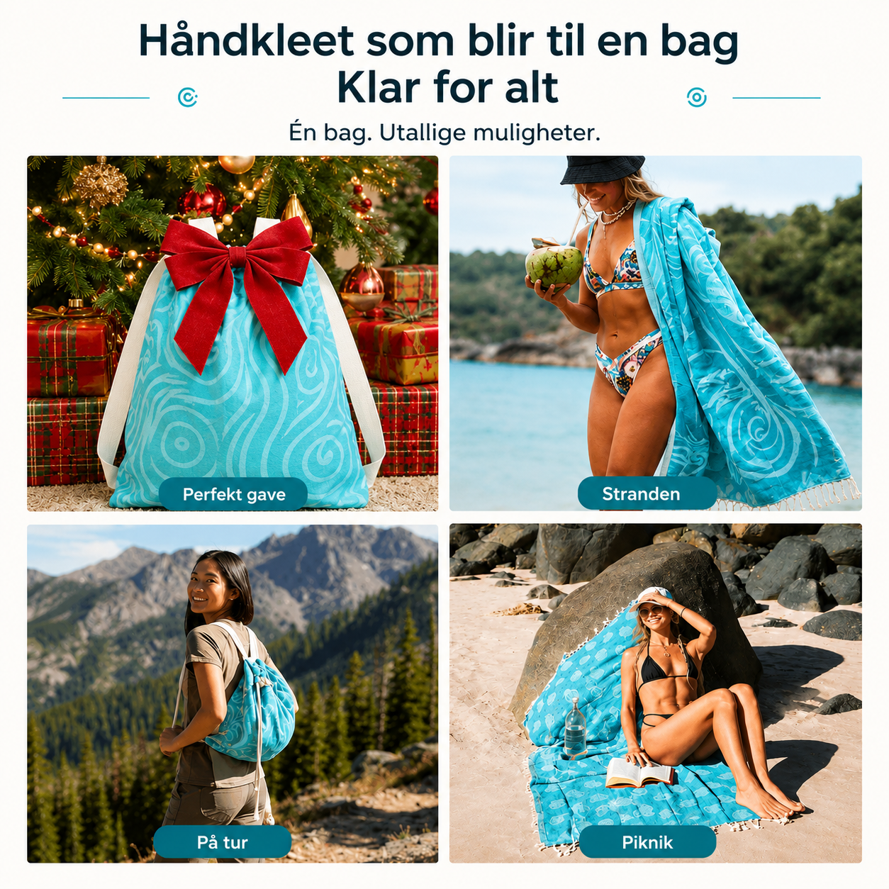 FOLDA™ – Håndkle Og Veske I Ett