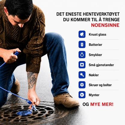 Grabix – Fleksibelt magnetisk gripeverktøy med LED-lys – Lang rekkevidde klo-griper (70 cm)