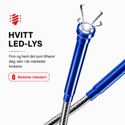 Grabix – Fleksibelt magnetisk gripeverktøy med LED-lys – Lang rekkevidde klo-griper (70 cm)