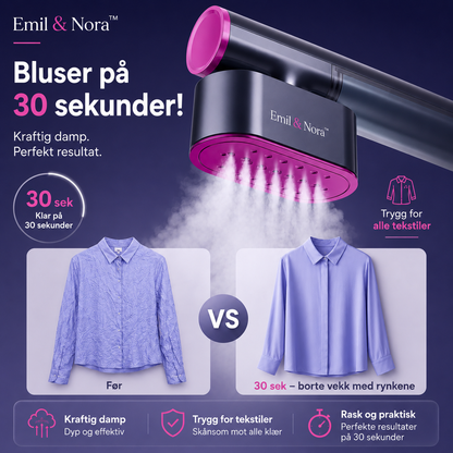 Emil & Nora™ – Reisedamper Pro – 2-i-1 bærbart dampstrykejern