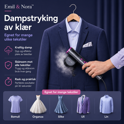 Emil & Nora™ – Reisedamper Pro – 2-i-1 bærbart dampstrykejern