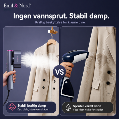Emil & Nora™ – Reisedamper Pro – 2-i-1 bærbart dampstrykejern