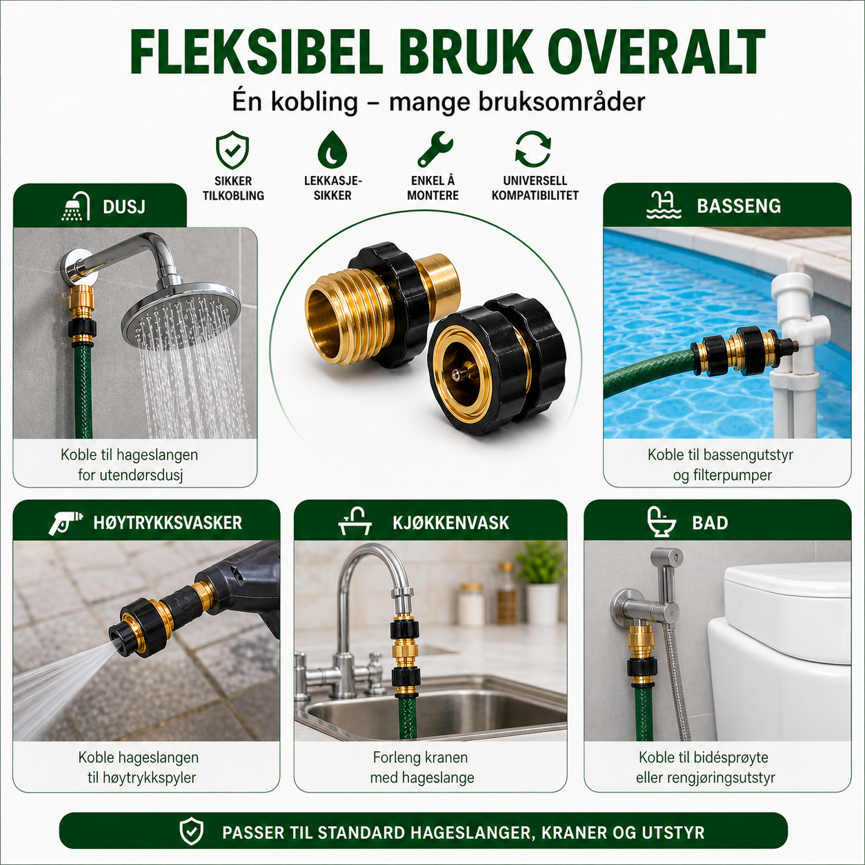 RaskLink - Hurtigkoblingssett for hageslange