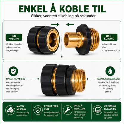 RaskLink - Hurtigkoblingssett for hageslange