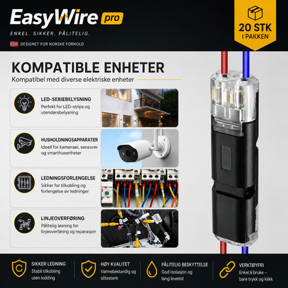 EasyWire Pro™: Den raskeste og mest sikre verktøyfrie kablingsløsningen for gjør-det-selv-prosjekter