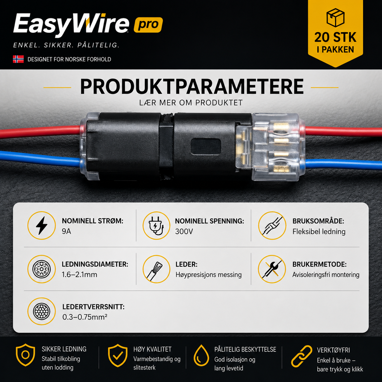 EasyWire Pro™: Den raskeste og mest sikre verktøyfrie kablingsløsningen for gjør-det-selv-prosjekter