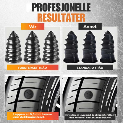 TireSnap – Selvbetjent dekkreparasjonssett med gummispiker for slangeløse dekk