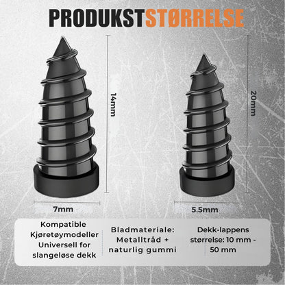 TireSnap – Selvbetjent dekkreparasjonssett med gummispiker for slangeløse dekk