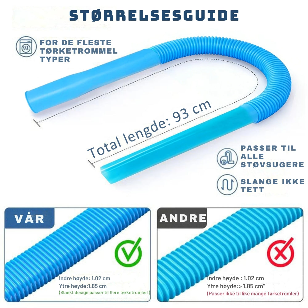 SikkerVent - 2-delt rensesett for tørketrommelventilasjon