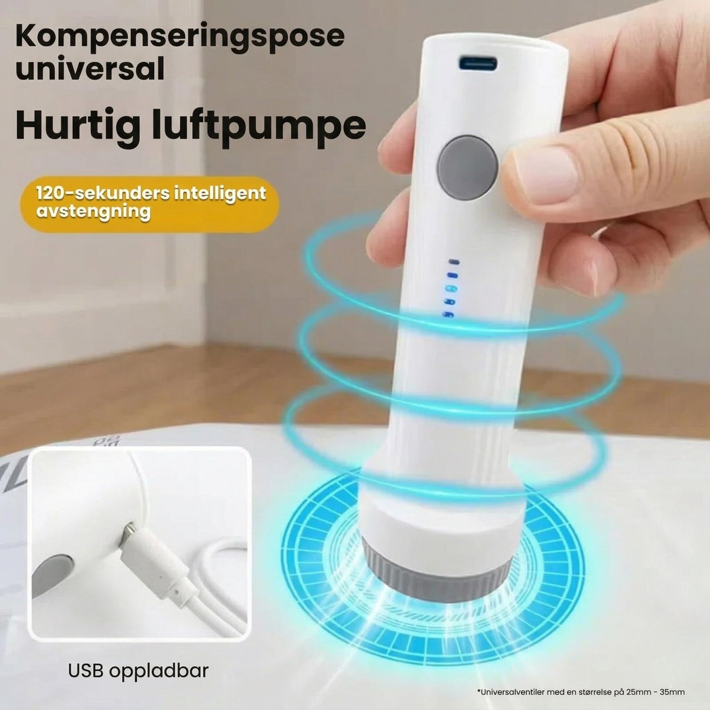 TurboVac Pro™ - 9 vakuumposer + oppladbar pumpe – perfekt for reise